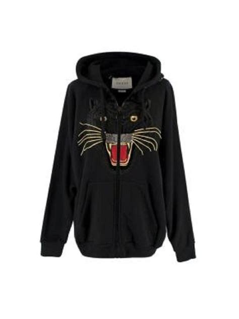 gucci black panther hoodie|gucci distressed hoodie.